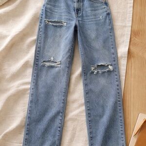 Missguided Distressed Straight Leg Jeans